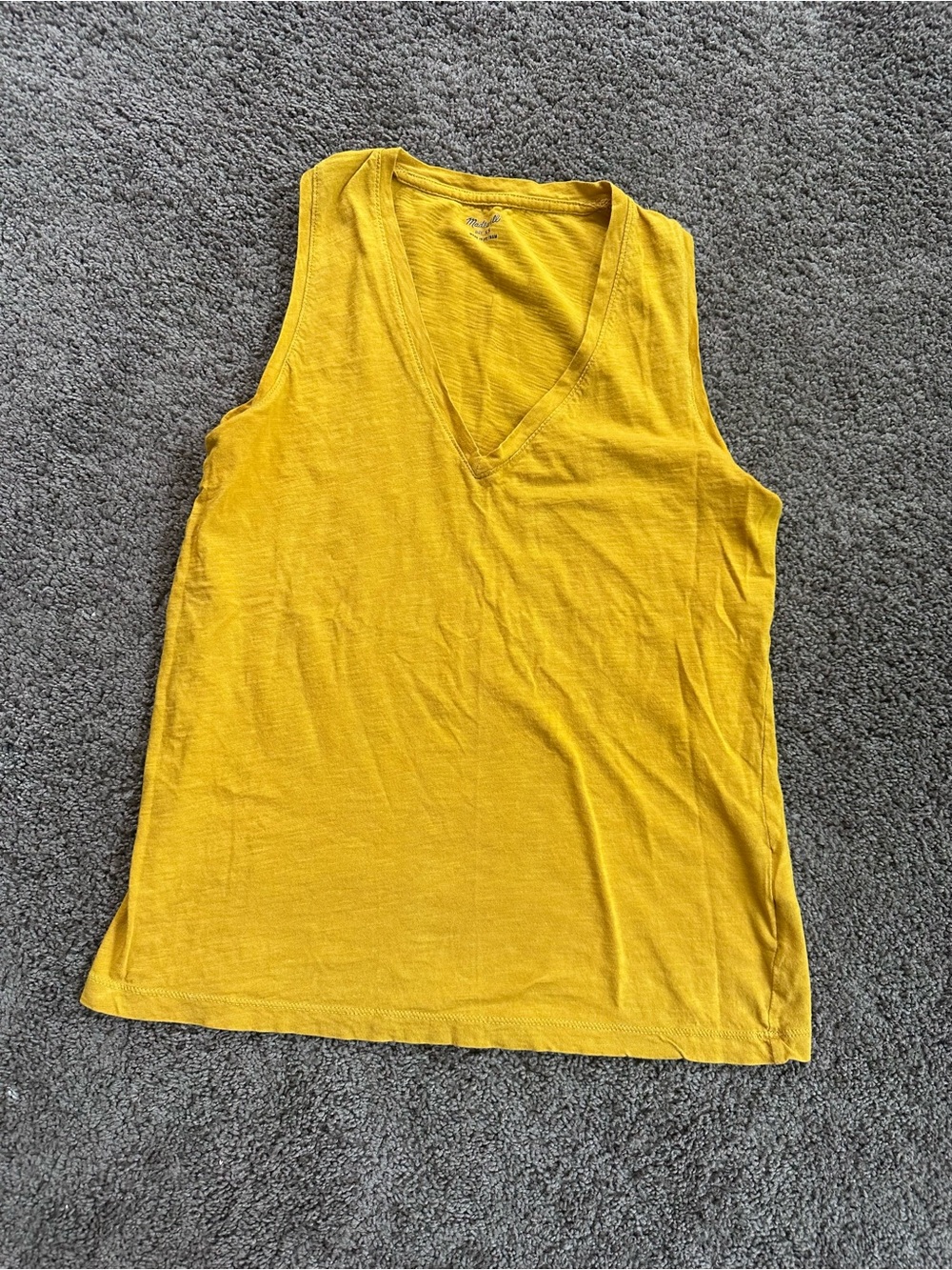 Madewell Women’s V-Neck Sleeveless Tank Top - Mustard Yellow